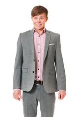 Young businessman manager in suit - business and office concept