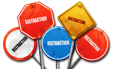 distraction, 3D rendering, rough street sign collection