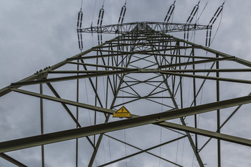 electrical tower on clouds background