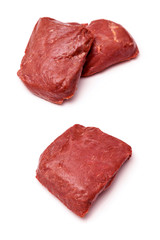 Fototapeta premium Cooked Ostrich meat steaks.