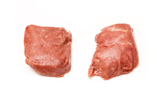 Cooked Ostrich meat steaks.