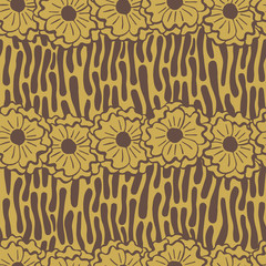 Seamless floral pattern, flowers texture, abstract background, beige background