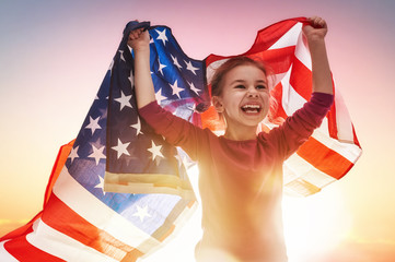 Patriotic holiday and happy kid