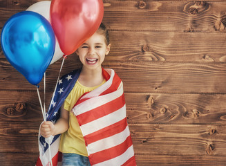 Patriotic holiday and happy kid