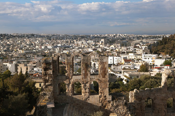 Fototapeta na wymiar Амфитеатр Акрополя. Фрагмент. Афины, Греция.