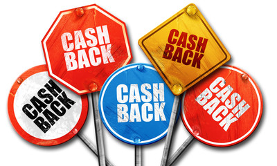 cash back, 3D rendering, rough street sign collection