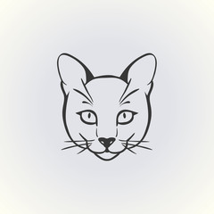 Cat (head) illustration vector