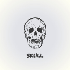 Skull grunge illustration vector