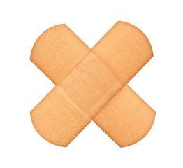 Adhesive plaster isolated on white background