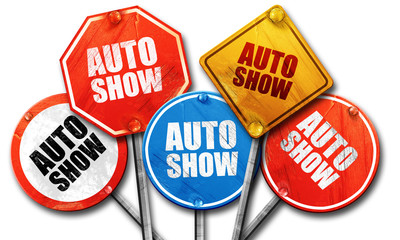 auto show, 3D rendering, rough street sign collection