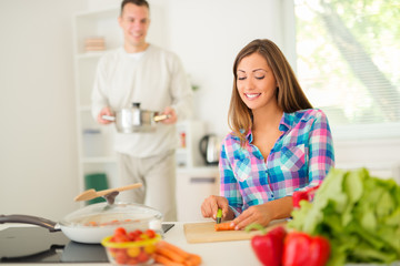 Couple In Kitchen