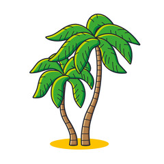 Naklejka premium Two palm trees icon.
