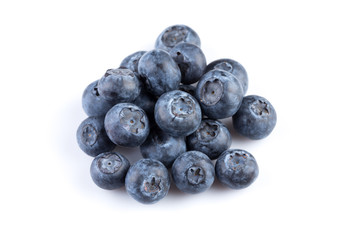 Blueberries on white background