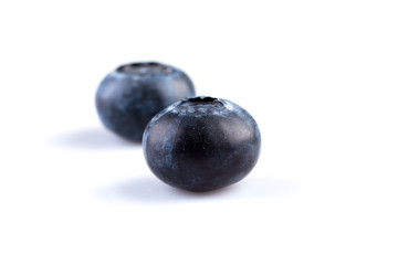 Blueberries on white background