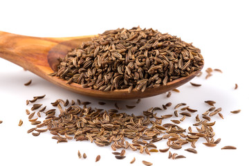 Caraway seeds in spoon