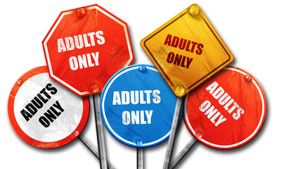 adults only sign, 3D rendering, rough street sign collection