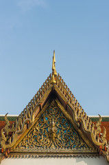 Wat Pho temple roof detail in Bangkok, Thailand