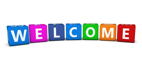 Welcome Word Colorful Cubes