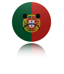 Portugal sad icon with reflection illustration
