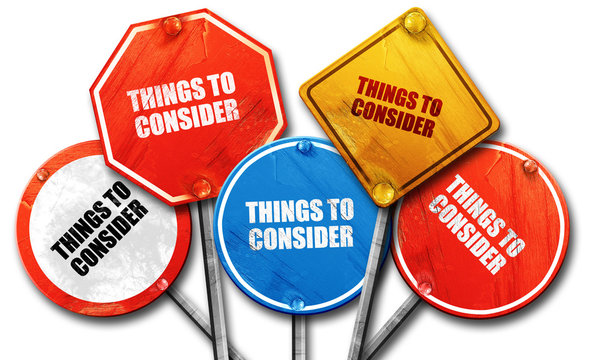 things to consider, 3D rendering, rough street sign collection
