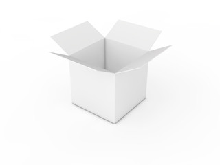 Open box on white background. 3d illustration