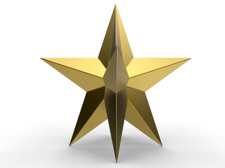 Golden star 3D illustration