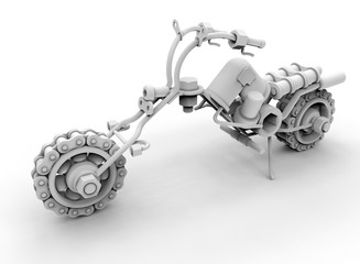 Fototapeta na wymiar Mechanical motorcycle concept