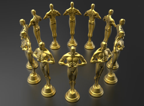 Oscar Statues Circular Array