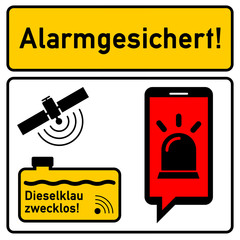 ws4 WarnSign - Tankalarm mit stiller SMS-Alarm-Meldung und GPS-Satellitenortung - LKW Tank - Quadrat - g4441