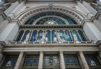 Obraz premium The front facade of East Railway (Keleti) station in Budapest,Hungary.
