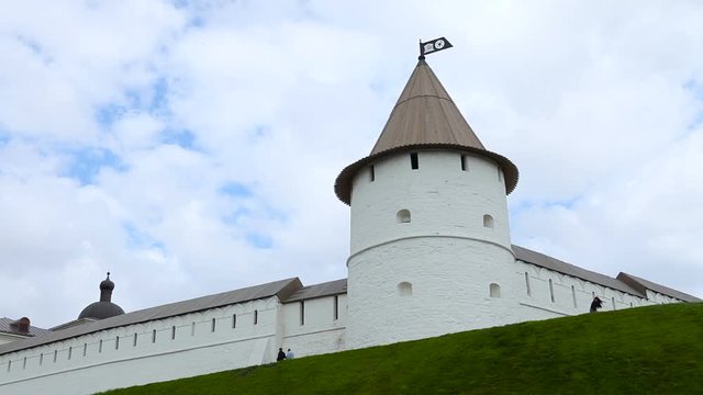 Tower and Kul Sharif Mosque of Kazan Kremlin. Kazan, Republic of Tatarstan, Russia. Attractions of Kazan