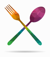 fork and spoon poly icon