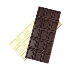 Two bars of chocolate isolated on white