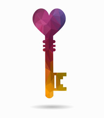 key to love poly icon