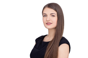 Fototapeta premium Portrait of woman in black dress