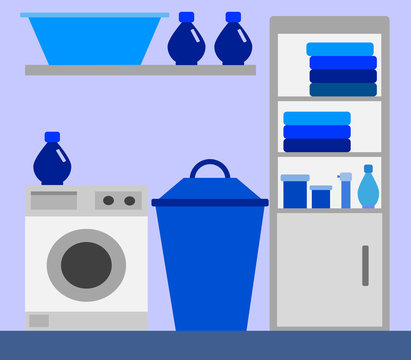 A Blue Laundry Room