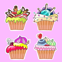 set of tasty cakes for design