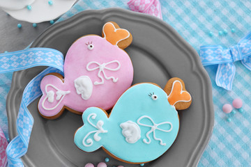 Baby cookies on table