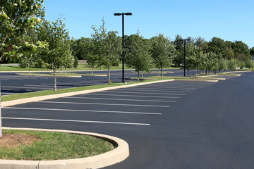 summertime empty parking lot