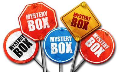 mystery box, 3D rendering, rough street sign collection