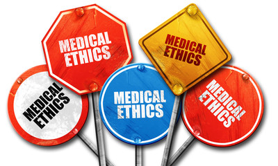 medical ethics, 3D rendering, rough street sign collection