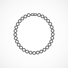 Pearl necklace line icon. Vector line icon