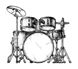 Fotobehang illustration of drum kit © Oleksandr Babich