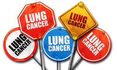 lung cancer, 3D rendering, rough street sign collection