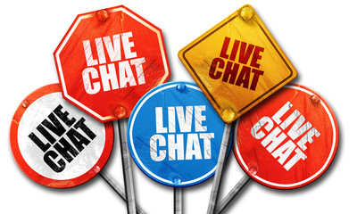 live chat, 3D rendering, rough street sign collection