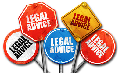 legal advice, 3D rendering, rough street sign collection