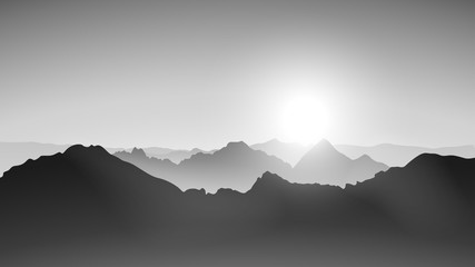 Naklejka premium mountains grey 8