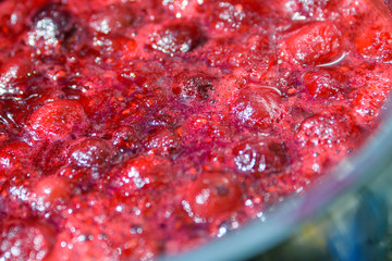 Cherry and raspberry jam