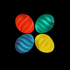 colorful fruit jelly candies isolated on black