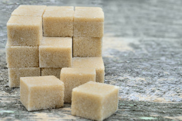 Group od sugar brown cubes